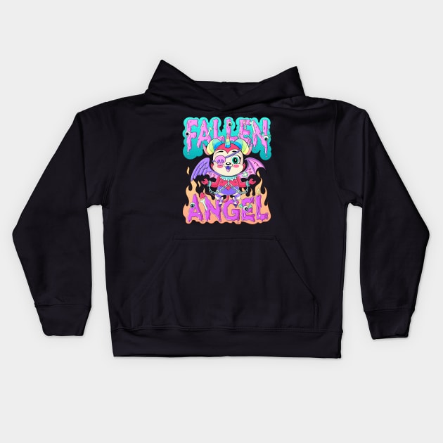 Kawaii Belial Demon The Fallen Angel Pastel Goth Harajuku Kids Hoodie by Juandamurai